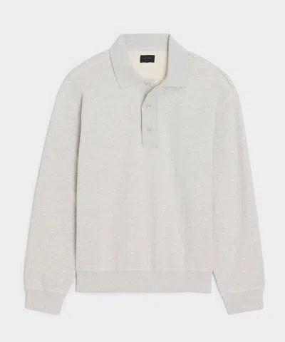 Todd Snyder Relaxed Portuguese Terry Polo In Heather Beige In White