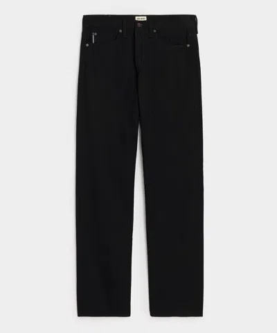 Todd Snyder Relaxed Rigid Selvedge Pleated Jean In Black In Black