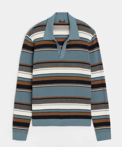 Todd Snyder Relaxed Silk-cotton Montauk Sweater Polo In Gray