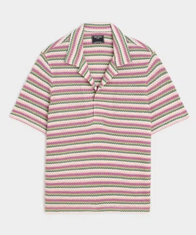 Todd Snyder Relaxed Striped Montauk Polo In Pink