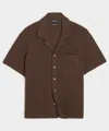 Todd Snyder Relaxed Textured Cabana Polo In Brown
