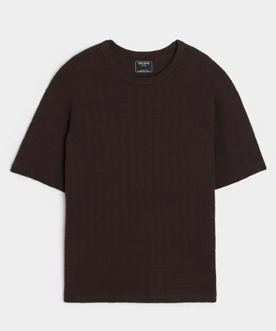 Todd Snyder Relaxed Textured Cotton Tee In Brown