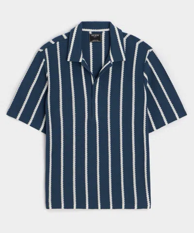 Todd Snyder Relaxed Textured Montauk Polo In Navy In Blue