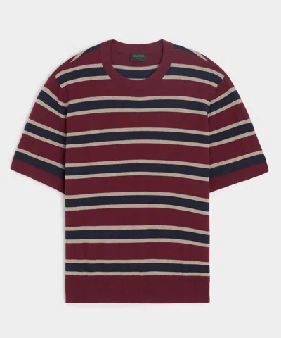 Todd Snyder Retro Sweater Tee In Burgundy In Brown