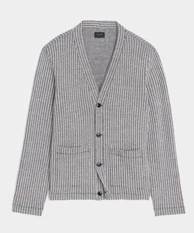 Todd Snyder Ribbed Cotton Cardigan In Black