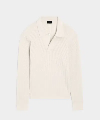 Todd Snyder Ribbed Cotton-cashmere Sweater Polo In Bisque In White
