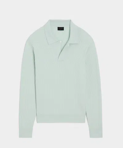 Todd Snyder Ribbed Cotton-cashmere Sweater Polo In Mint In Green