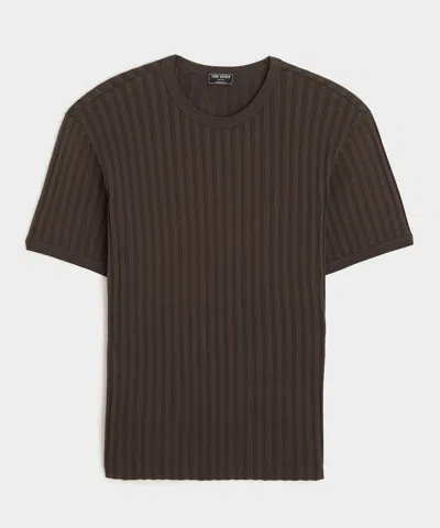 Todd Snyder Ribbed Tee In Brown