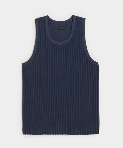 Todd Snyder Ribbed Terry Tank In Classic Navy In Blue