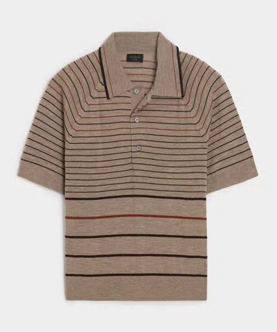 Todd Snyder Ricky Sweater Polo In Beach Walk In Brown