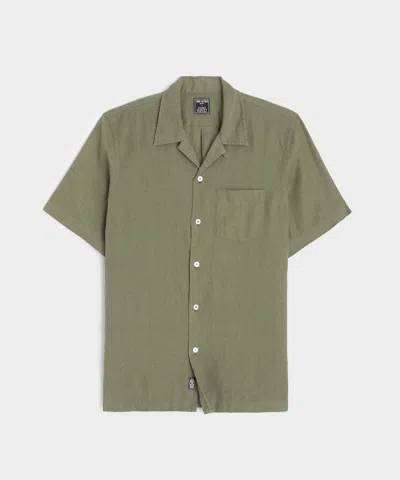 Todd Snyder Sea Soft Irish Linen Camp Collar Shirt In Green