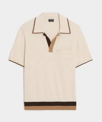 Todd Snyder Sedona Sweater Polo In Bisque In White