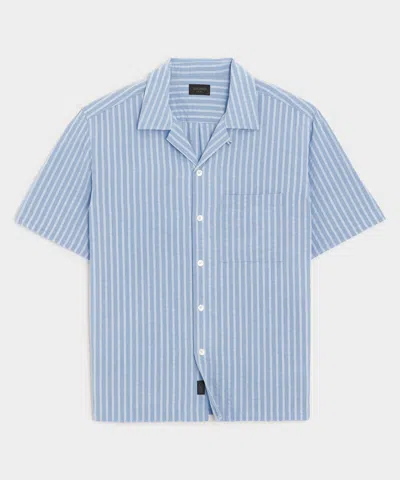 Todd Snyder Seersucker Capri Shirt In Blue