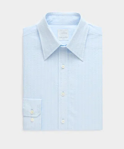 Todd Snyder Seersucker Long Point Collar Dress Shirt In Blue