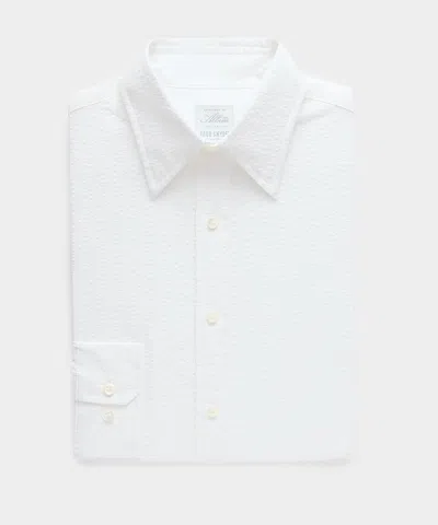 Todd Snyder Seersucker Long Point Collar Dress Shirt In White