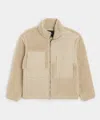 Todd Snyder Sherpa Full-zip Jacket In Stone In Gray