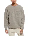 Todd Snyder Sherpa Wool-blend Crewneck Sweatshirt In Gray