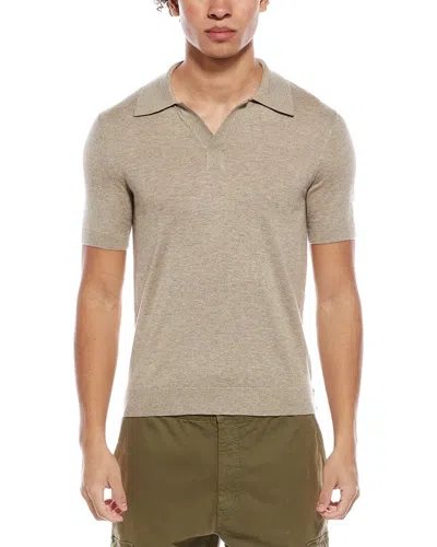 Todd Snyder Silk & Cashmere-blend Polo Shirt In Brown