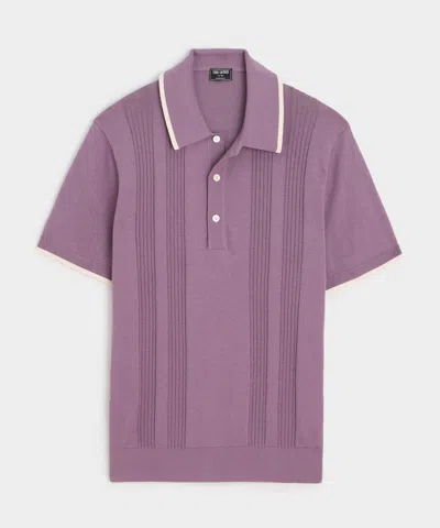 Todd Snyder Silk-cotton Tipped Sweater Polo In Purple