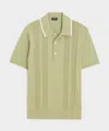 Todd Snyder Silk-cotton Tipped Sweater Polo In Green