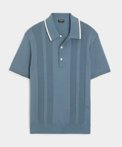 Todd Snyder Silk-cotton Tipped Sweater Polo In Blue