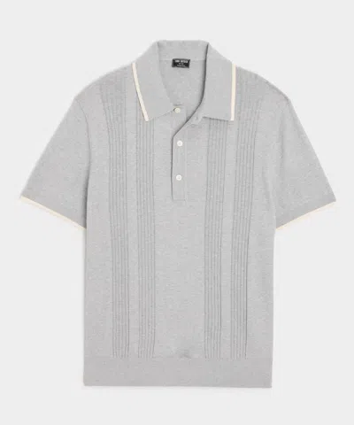 Todd Snyder Silk-cotton Tipped Sweater Polo In Gray
