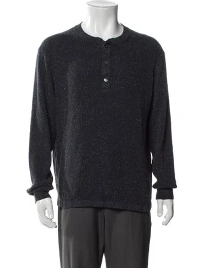 Pre-owned Todd Snyder Silk Crew Neck Polo Sweater In Blue
