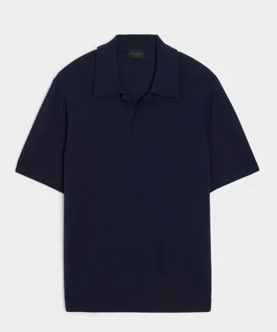 Todd Snyder Silk-cashmere Montauk Sweater Polo In Navy In Blue