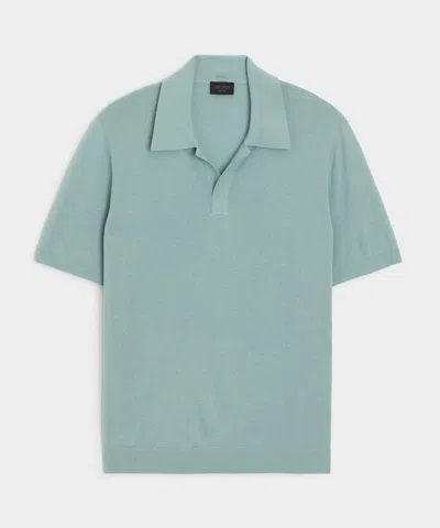 Todd Snyder Silk-cashmere Montauk Sweater Polo In River Mist In Green