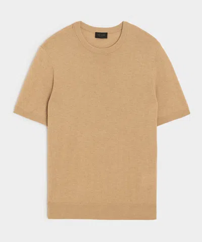 Todd Snyder Silk-cashmere Sweater Tee In Beach Walk In Brown