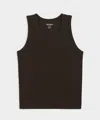 Todd Snyder Slim Cotton High Neck Tank In Brown