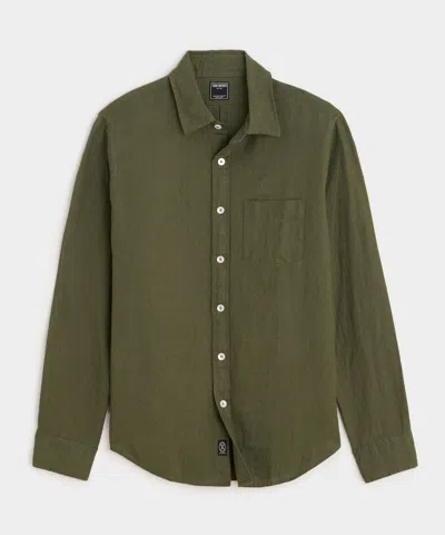 Todd Snyder Slim Sea Soft Irish Linen Point Collar Shirt In Gold