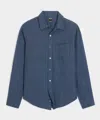 Todd Snyder Slim Sea Soft Irish Linen Point Collar Shirt In Blue