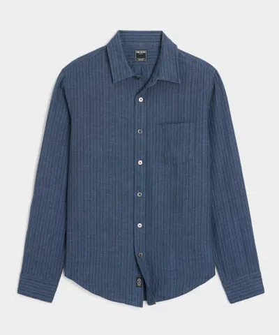 Todd Snyder Slim Sea Soft Irish Linen Point Collar Shirt In Blue