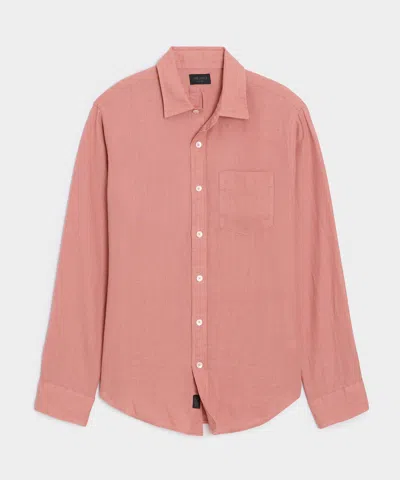 Todd Snyder Slim Sea Soft Irish Linen Point Collar Shirt In Blush In Pink
