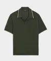 Todd Snyder Slim Silk-cashmere Tipped Montauk Sweater Polo In Green