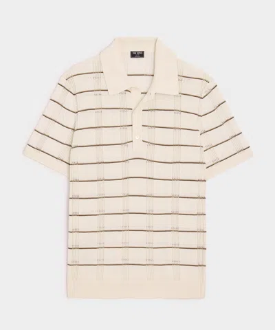 Todd Snyder Slim Silk-cotton Sweater Polo In Neutral