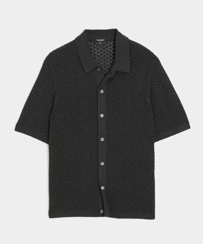 Todd Snyder Slim Silk-cotton Sweater Polo In Gray