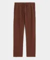 Todd Snyder Straight Fit Linen Beach Pant In Brown
