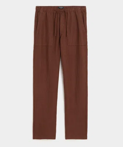 Todd Snyder Straight Fit Linen Beach Pant In Brown