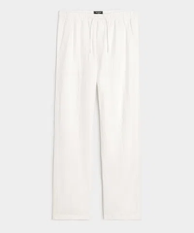 Todd Snyder Straight Fit Linen Beach Pant In White