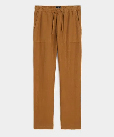 Todd Snyder Straight Fit Linen Beach Pant In Yellow