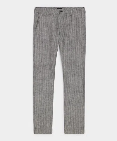 Todd Snyder Straight Fit Linen Favorite Pant In Chambray Stripe In Multi