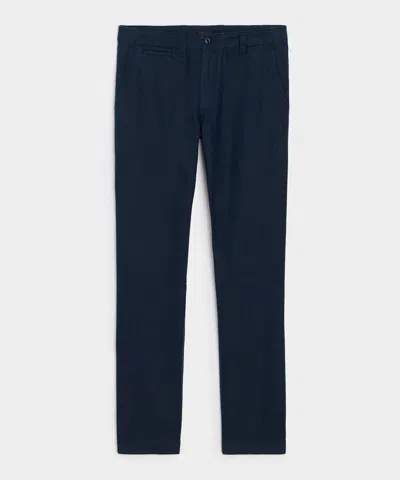 Todd Snyder Straight Fit Linen Favorite Pant In Classic Navy In Blue