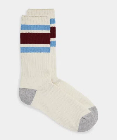 Todd Snyder Striped Athletic Sock In Airway In Neutral
