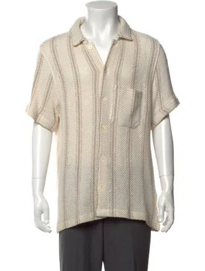 Pre-owned Todd Snyder Striped Collar Pullover In Neutrals