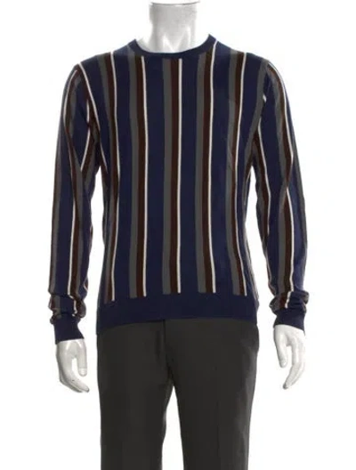 Pre-owned Todd Snyder Striped Crew Neck Pullover In Blue