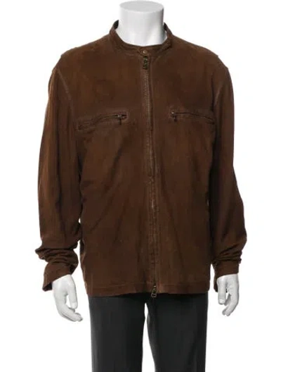 Pre-owned Todd Snyder Suede Moto Jacket In Brown