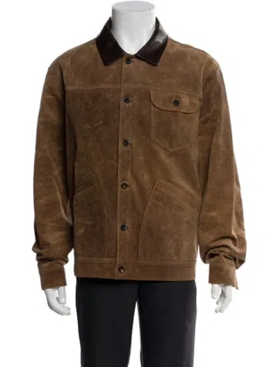 Pre-owned Todd Snyder Suede Trucker Jacket In Brown