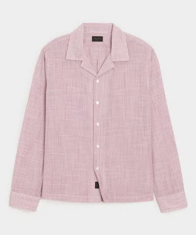 Todd Snyder Summerweight Camp Collar Shirt In Red In Pink